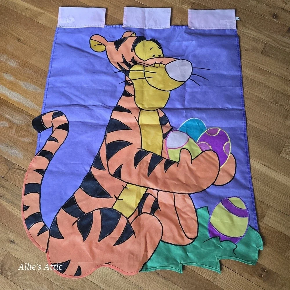 Large Winnie the Pooh Tigger Tiger Purple Easter Garden Yard‎ House Flag 40x30